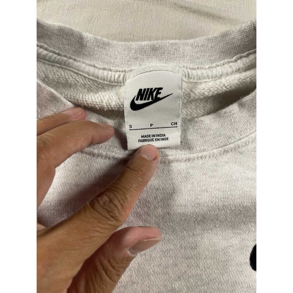 Nike Men's S Gray Pullover Crew Neck Fleece Sweatshirt Embroidered Logo - Picture 8 of 11